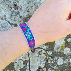 Pulseras Tejido Floral Bohemio